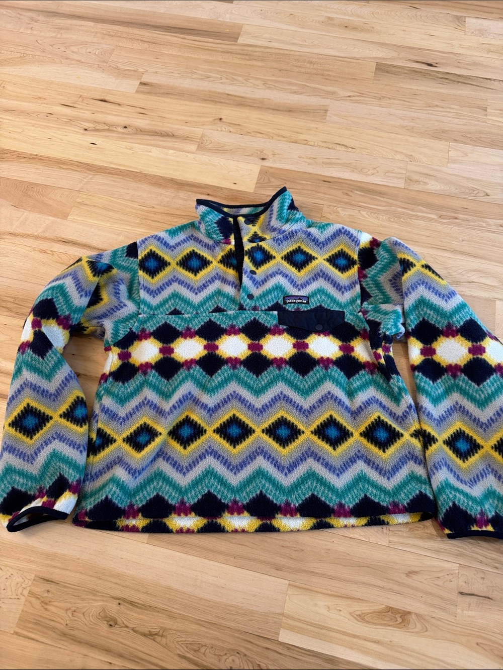 Patagonia Lightweight Fleece Synchilla Snap-T Pullover Sweatshirt-Aztec-M